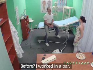 Medical person fucks nurse and cleaning lady in fake hospital