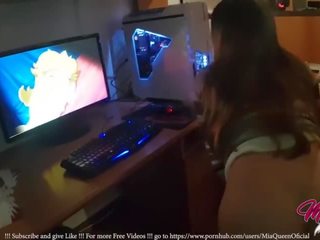 Little Teen Fucked Watching Hentai Lesbian xxx video before Sleep ! - MiaQueen