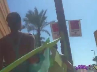 The desirable Ibizan Ass Parade - epic Bikini Wedgies - upskirt no knickers bald cunt