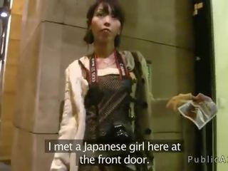 Japanese seductress fucks huge putz to stranger in Europe